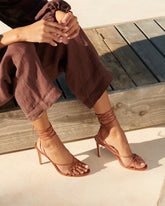 Alex Leather Heels - Thongs Brown | 