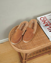 Suede With Faux Fur Loafers Espadrilles - Promo Summer Holiday | 