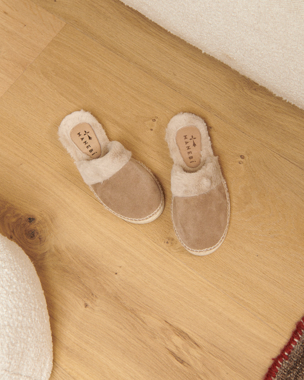 Suede With Faux Fur Slippers With Fur - Cortina Vintage Taupe