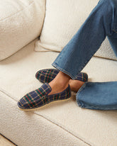 Wool Tartan With Faux Fur Loafers Espadrilles - Men's Shoes | 