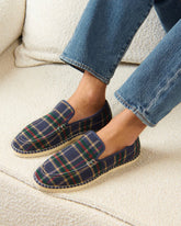 Wool Tartan With Faux Fur Loafers Espadrilles - Men's Collection | 