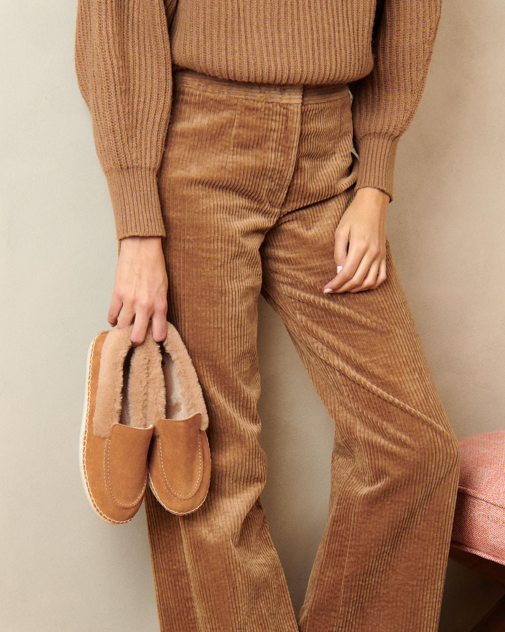 Suede With Faux Fur Loafers - Cortina - Cuero