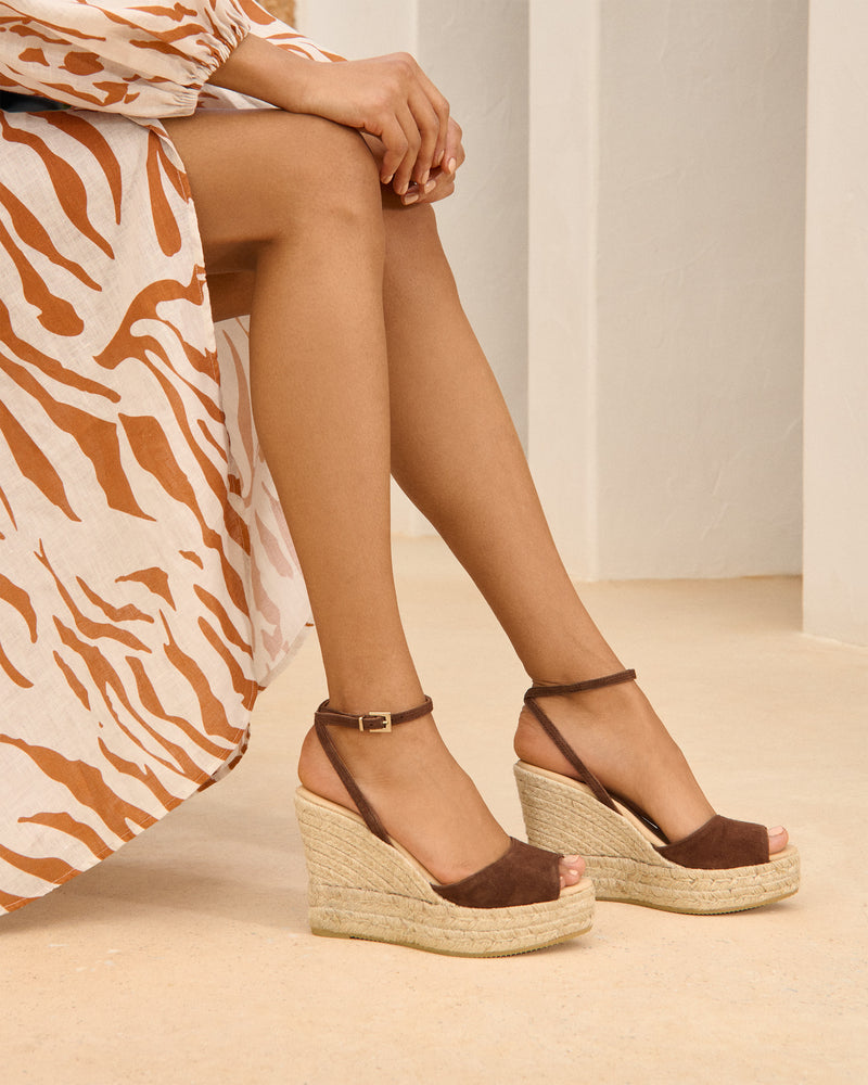 Open toe hot sale wedge espadrilles