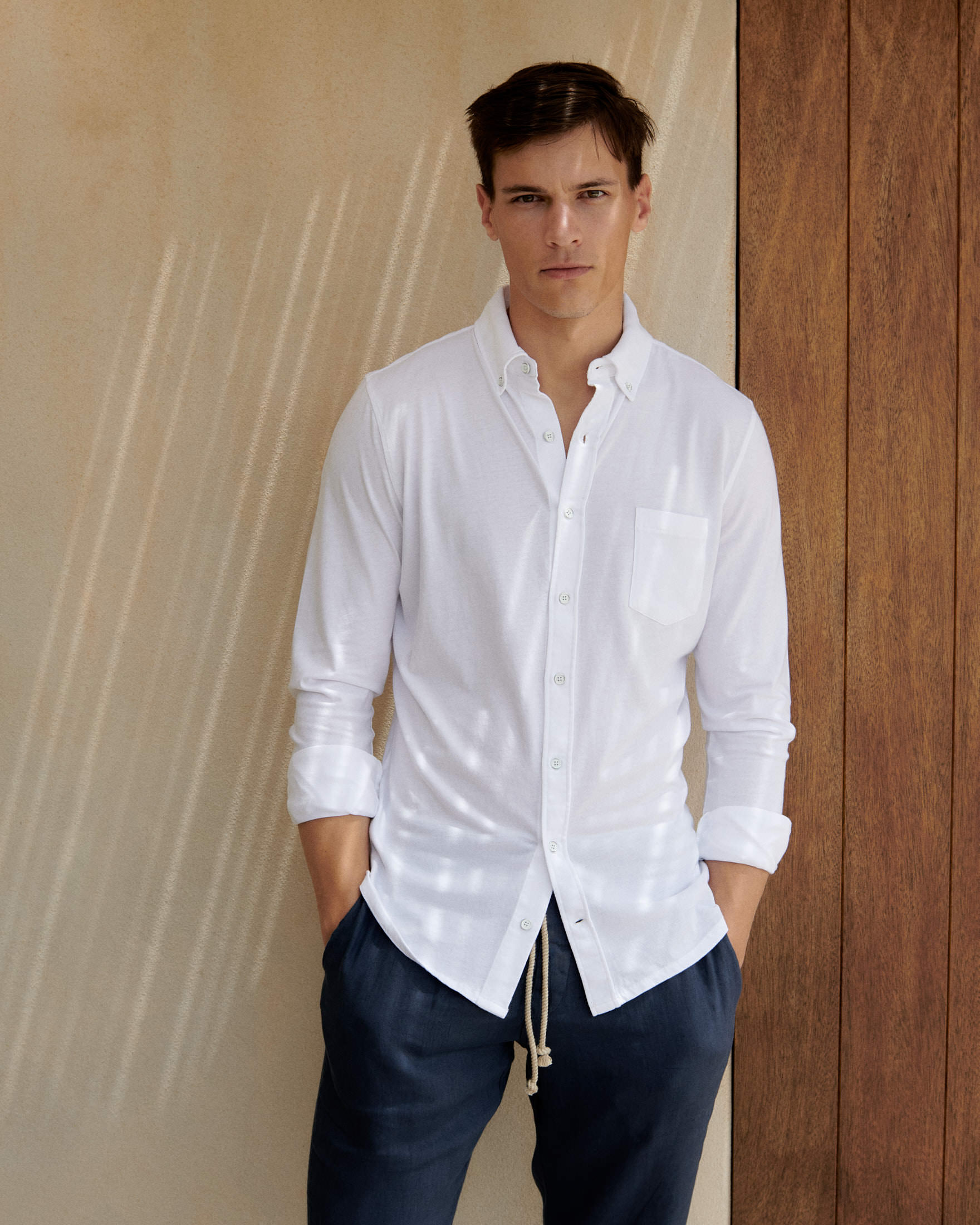 Organic Cotton Pedro Shirt - Long Sleeves - White
