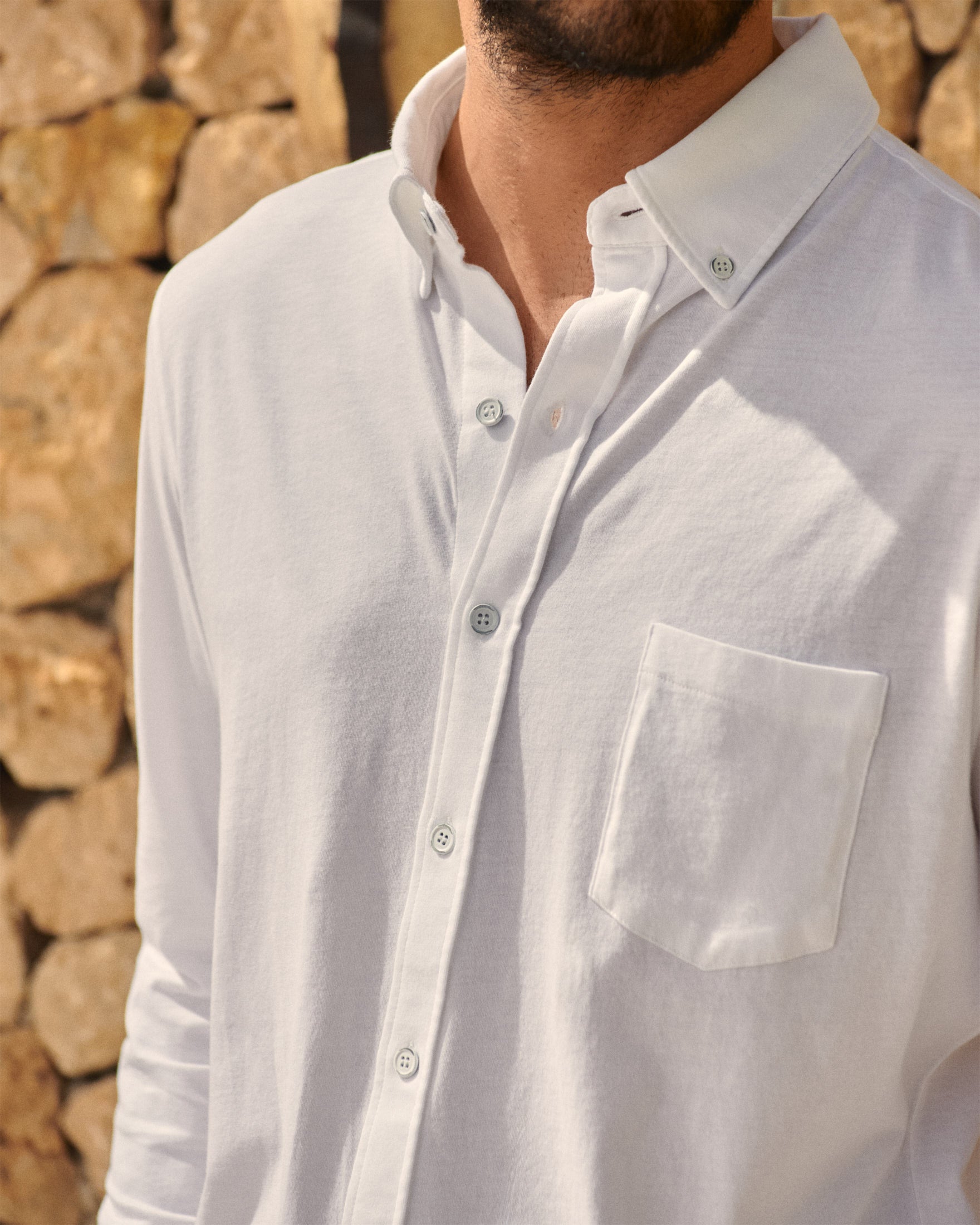 Manebí Organic Cotton Pedro Shirt - Long Sleeves White