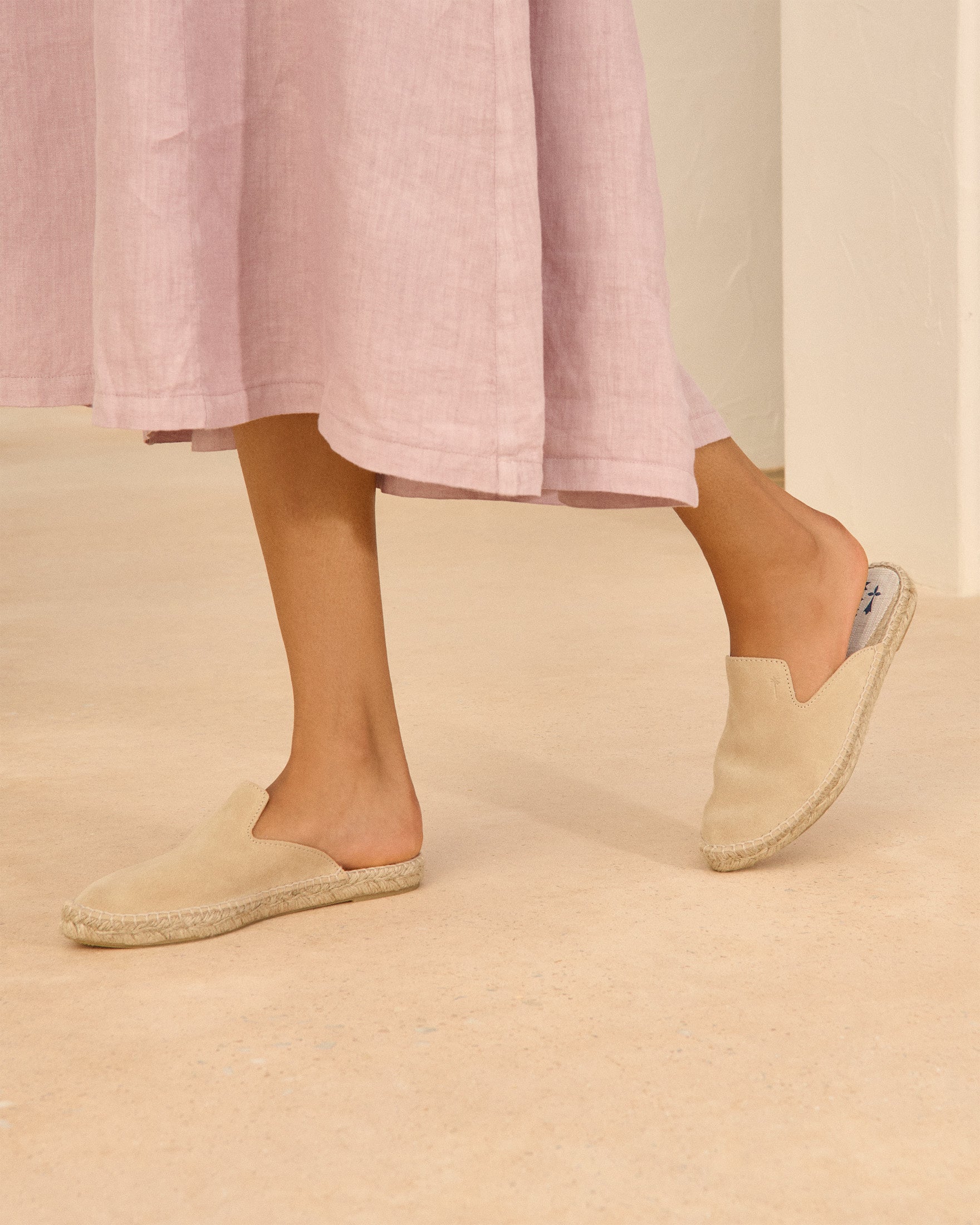 Suede Mules - Hamptons Champagne Beige