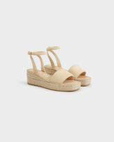 Soft Suede Platforms With Strap - Wedge Espadrilles | 