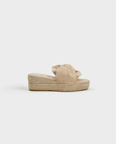Suede Platforms With Knot - Wedge Espadrilles | 