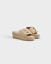 Suede Platforms With Knot - Wedge Espadrilles | 
