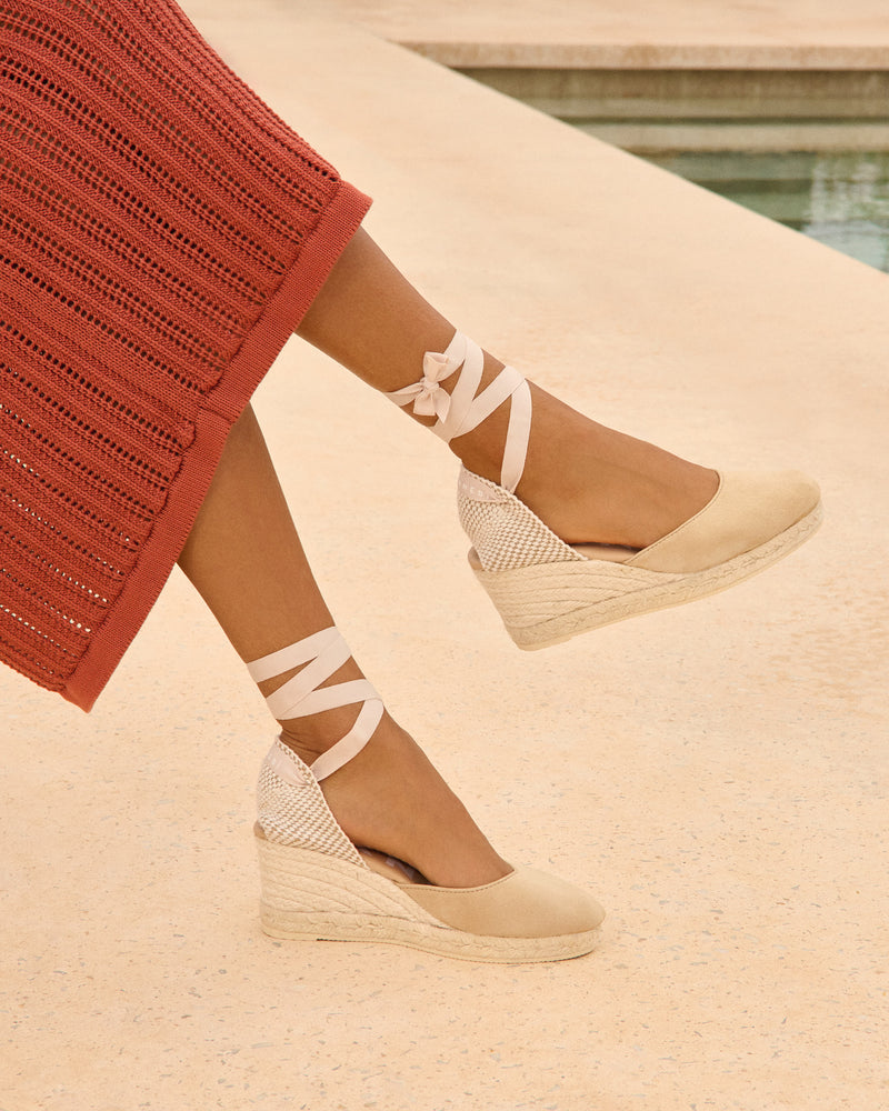 Tan low wedge clearance espadrilles