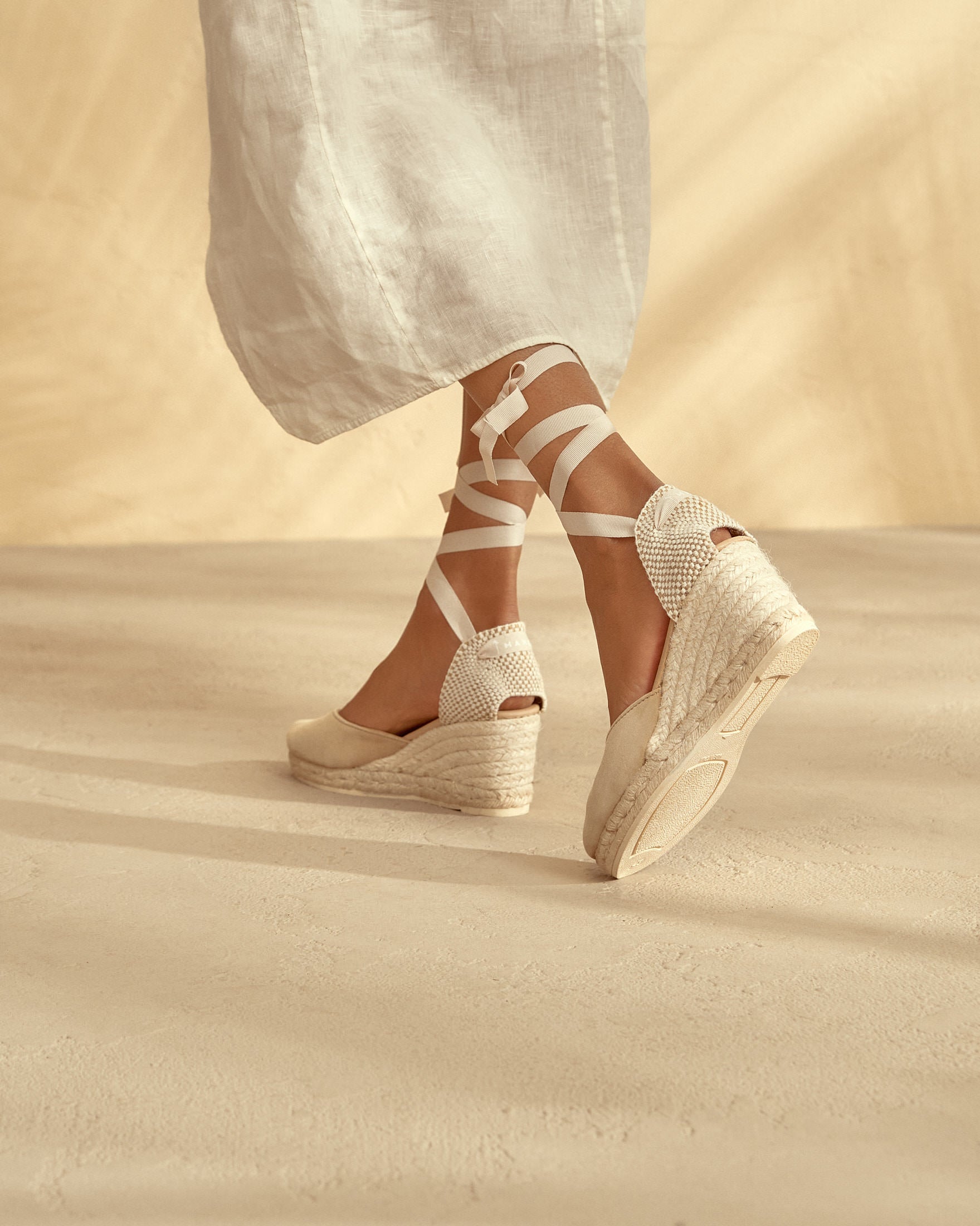 Wedge Sandals Low - Champagne Beige