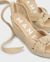 Suede Wedge Espadrilles With Knot | 