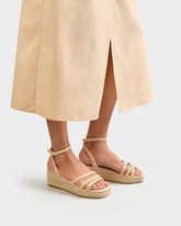 Suede Three Bands Platform Espadrilles - Wedge Espadrilles | 