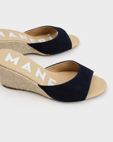 Suede Mule Wedge Espadrilles | 