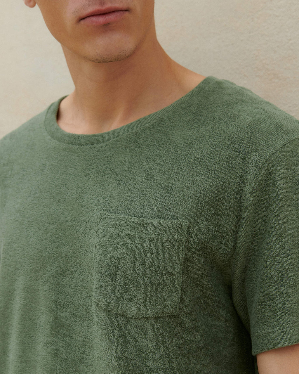 Emilio T-Shirt - Made in Portugal - Kaki Terry Cotton