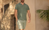 Terry Cotton Olive Polo Shirt - BEACH ESCAPE | 