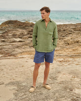 Washed Linen Nassau Polo Shirt - Men’s Collection | 
