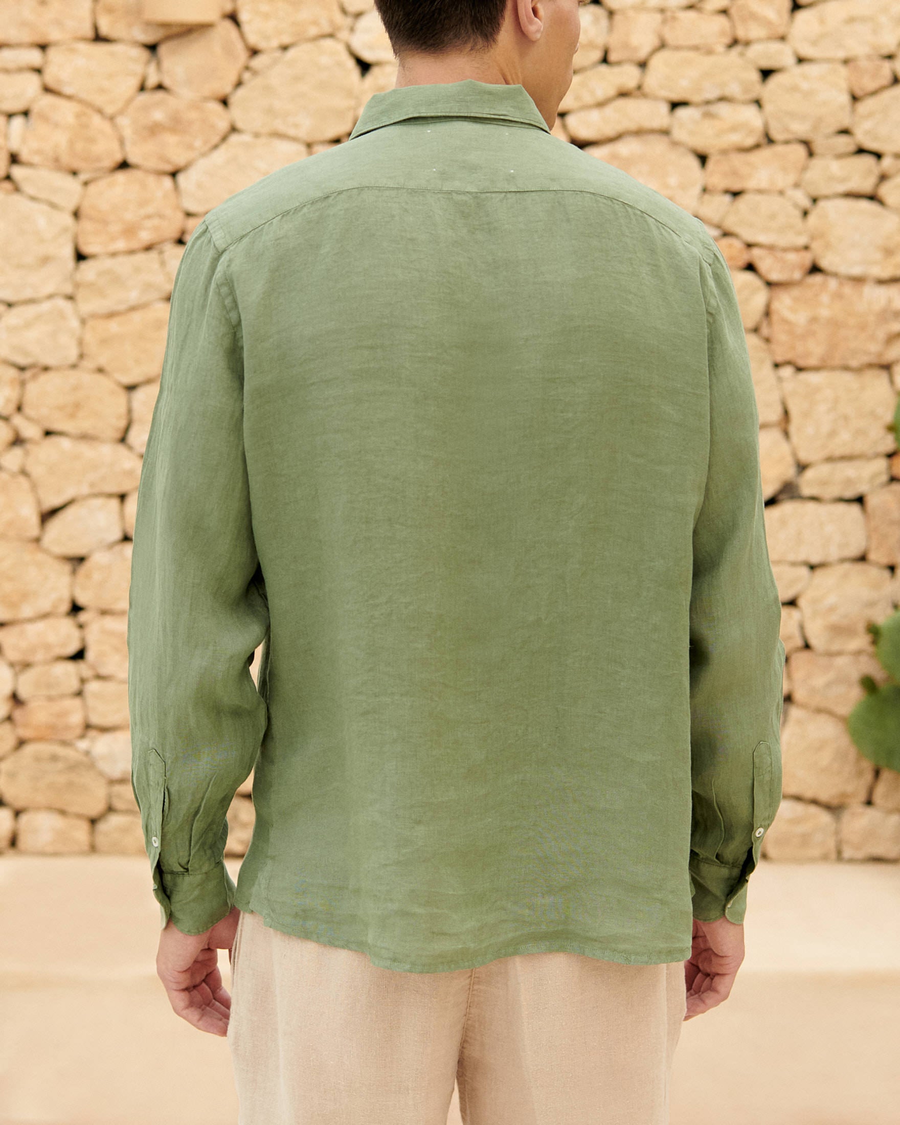 Panama - Linen Shirt - Military Green