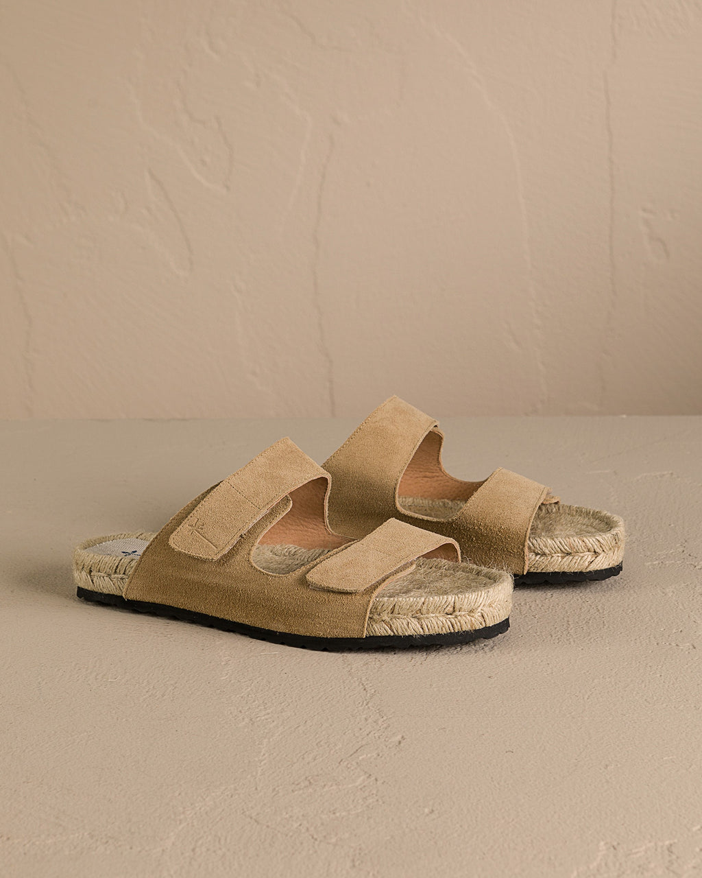 Suede Strap Nordic Sandals - Washed Beige