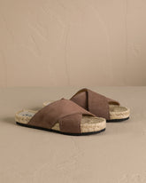 Suede Crossed Bands Sandals | 