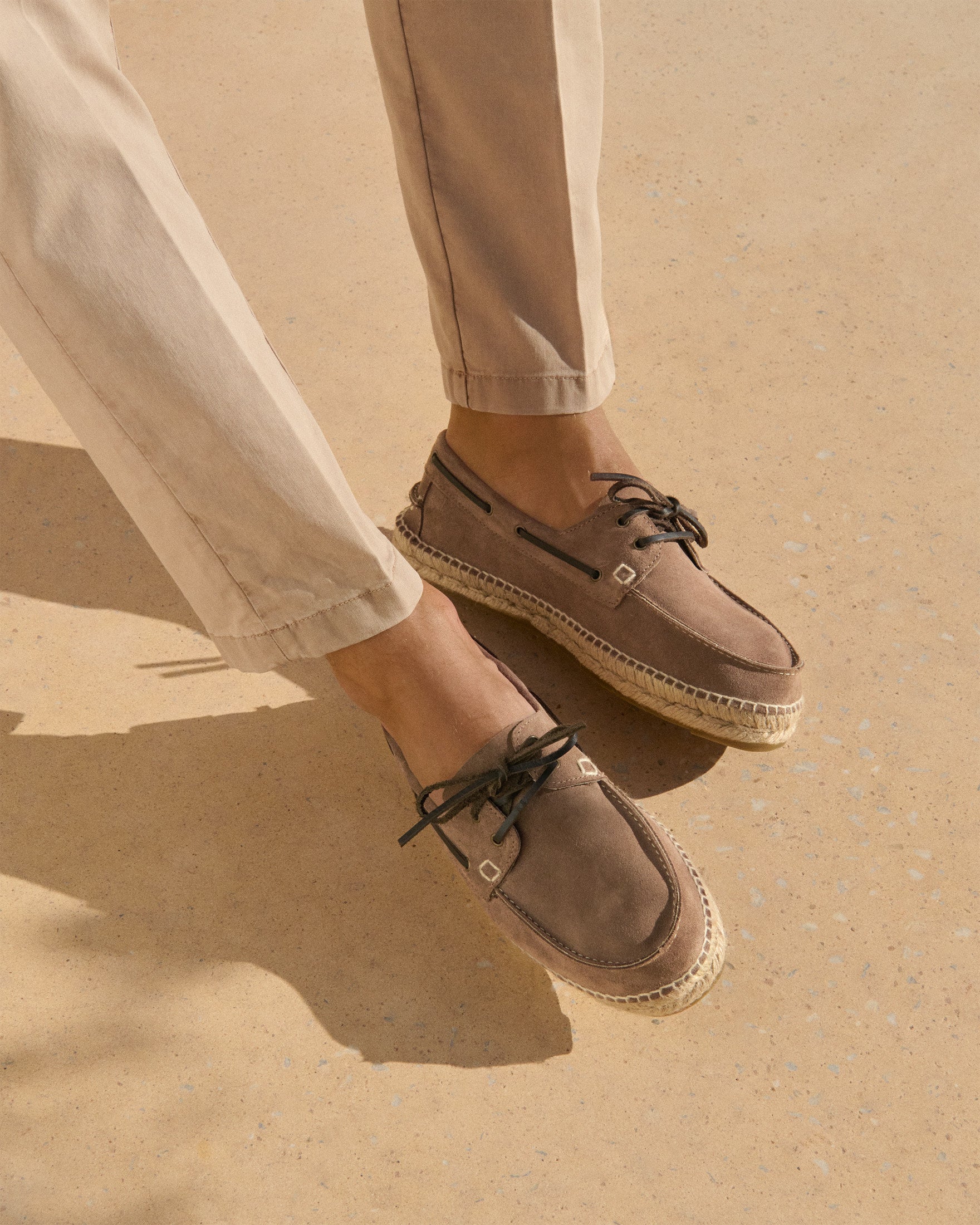 Manebí Suede Boat-Shoes Espadrilles - Hamptons Dark Moka