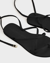 Valentina Leather Tie-Up Sandals | 