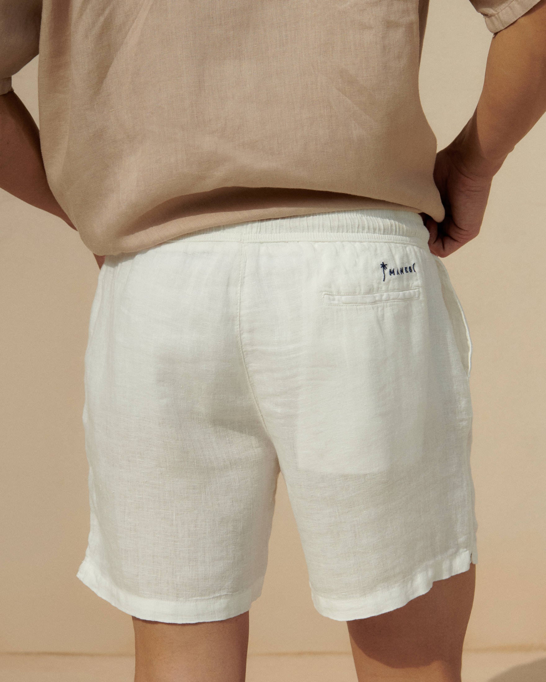 Washed Linen Malibu Shorts - Off White