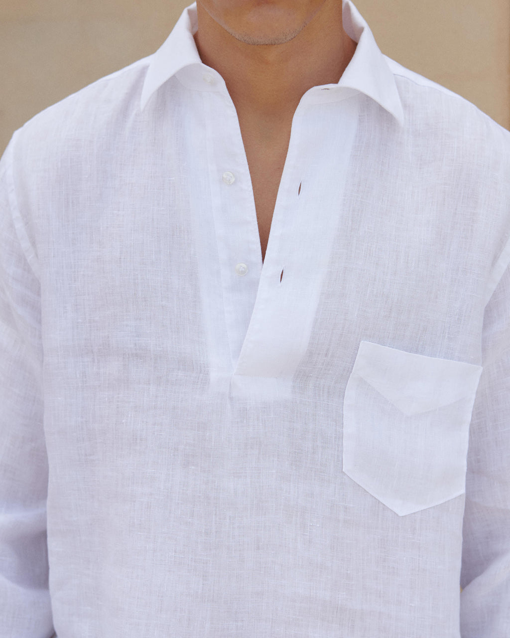 Nassau Polo Shirt - Linen - Off White