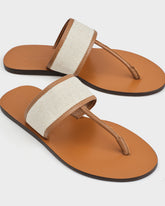 Be Canvas & Leather Thong Sandals | 