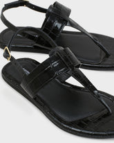 Sandali Infradito Anne in Pelle con Effetto Croco | 