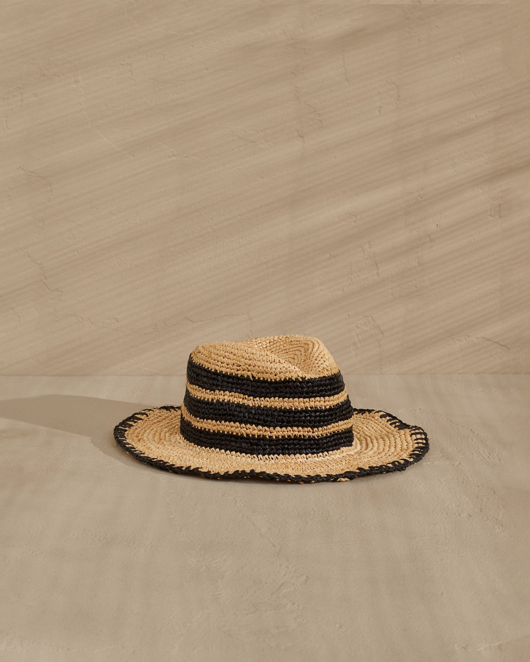 Manebí Raffia Panama Hat - Hamptons Striped