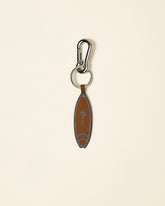 Leather Surf Keyring - Canyon Tan With Indigo & Silver Hardware | 