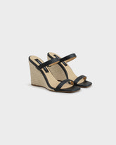 Lou Leather Wedge Mule Espadrilles - Women's Shoes | 