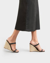 Lou Leather Wedge Mule Espadrilles - Women's Shoes | 