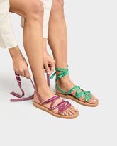 Eva And Cotton Bandana Tie-Up Swim Sandals - Swim Sandals | 
