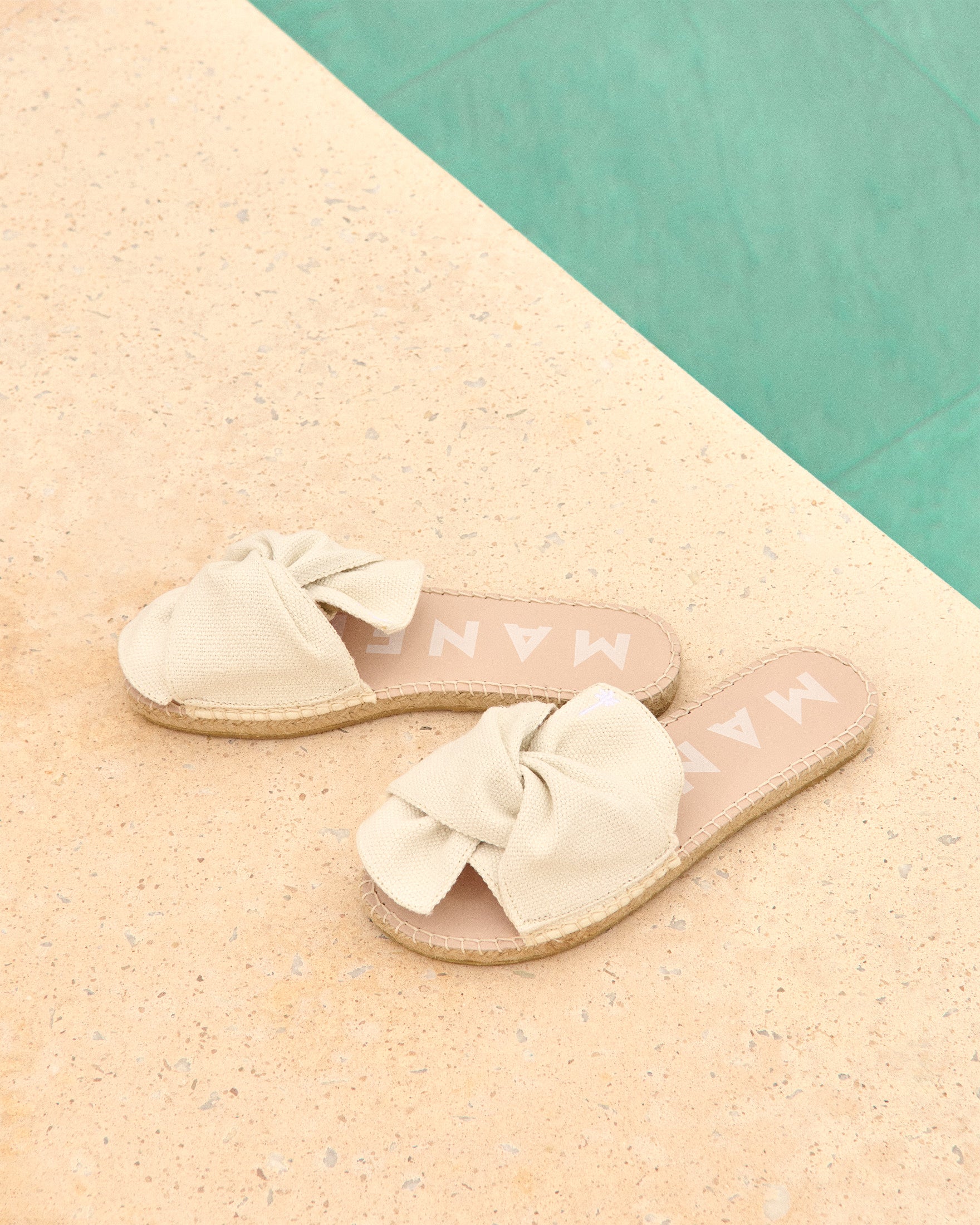 Organic Hemp Sandals With Knot - La Havana White
