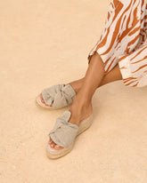 Organic Hemp Platforms With Knot - Women’s Sandals | 