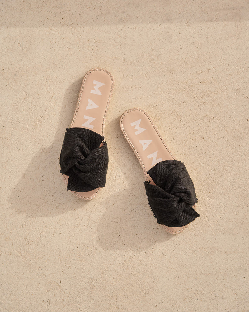 Manebí  Organic Hemp Sandals With Knot - La Havana - Black