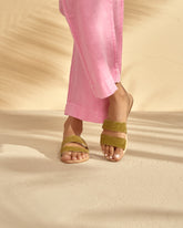 Suede Leather Two Bands Sandals - All | 