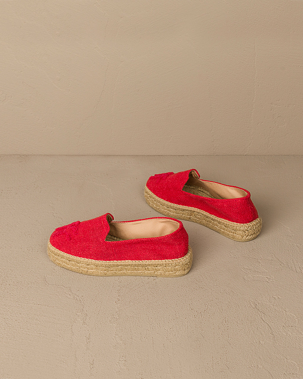 Organic Hemp Double Sole Espadrilles - with Cloth Logo Red