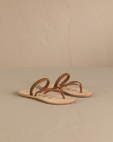 Leather Braid Thong Sandals - Women’s Shoes | 