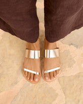 Leather Two Bands Sandals - Women’s Sandals | 