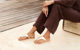Leather Thongs Sandals - Women’s Shoes | 