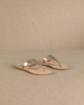 Leather Thongs Sandals - Women’s Shoes | 