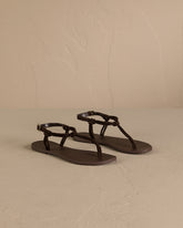 Suede Knot Thongs Leather Sandals - Women’s New Shoes | 