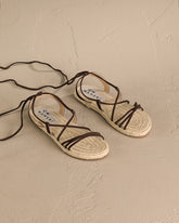 Suede & Jute Lace-Up Sandals - Private Sale | 