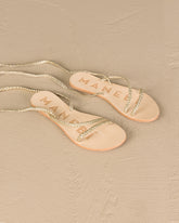 Leather Sandals<br />Tie-Up Multi Braid Bands | 
