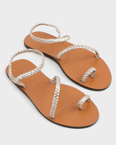 Leather Braid Toe Ring Sandals - Women’s Sandals | 