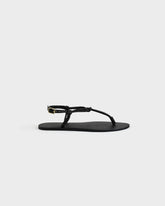 Leather Knot Thong Sandals - Q45Y0 - Canyon Black | 