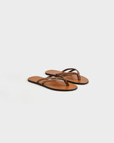 Leather Double Band Flip Flop Sandals - Women’s Sandals | 
